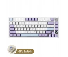 Mėlyna Klaviatūra mechaninė belaidė Ajazz AK820 Pro Flying Fish Switch Violetinė Baltas Mėlyna RGB