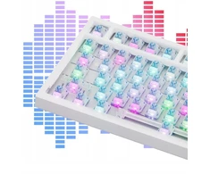 Mėlyna Klaviatūra mechaninė belaidė Ajazz AK820 Pro Flying Fish Switch Violetinė Baltas Mėlyna RGB