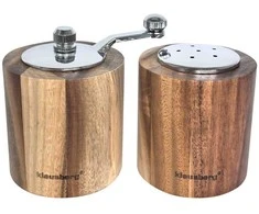 Młynek Pipirų malūnėlis su druskine - rinkinys, akacijos mediena, keraminis mechanizmas, Klausberg, kb-7859