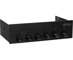 Akasa 5.25 inch FC.Six Fan Controller - juodos spalvos