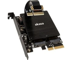 Akasa Dual M.2 PCI-E RGB LED adapterio kortelė