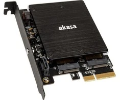 Akasa AK-PCCM2P-03 - PCIe - M.2 - Juodas - 32 Gbit/s - 0 - 55 °C
