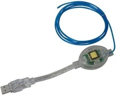 Akasa Kabelis su foniniu apšvietimu 1.8m, mėlyna, lizdinė plokštelė, maitinimo šaltinis su USB