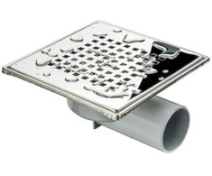 Akces PRIEDAI 11302 AXUS NUOTEKŲ GROTELĖS - LEVEL 50, 360°, NERŪDIJANČIO PLIENO GROTELĖS, BLIZGOS 150X150MM // S.KRAT-A.15X15-POZ-50/NI/PO