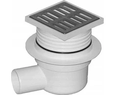 AKCES 11955 ŠONINĖ DRAIN GRADE FI 50 100X100 MM Baltas NERŪDIJA. // S.KRAT-A.10X10-BO-50/NI/BI