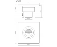 Akces PRIEDAI 11313 AXUS VERTIKALIOS NUOTEKŲ GRINTELĖS FI 50, 360ST. KVAPAS UŽRAKTA, NERŪDIJANČIO PLIENO GREDĖLĖS IR RĖMAS, MATĖ 150X150MM, BLIZDĖ SU PAKABA // S.KRAT-A.15X15-PION-50 / NI / MAT
