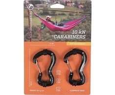 Ticket To The Moon Carabiner kabliukai hamakams tvirtinti, juoda 10 kN