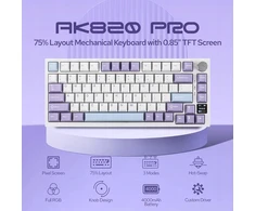 Akko Klaviatūra AK820 Pro Gift Switch Violetinė-Baltas-Mėlyna-3 modelis-RGB