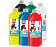 Akson Plakatų dažai 1000 ml buteliukuose (6 spalvos)