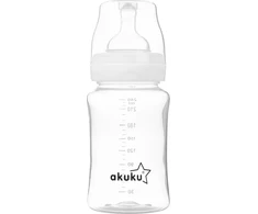 Akuku buteliukas 240 ml., plataus kaklelio, nesukeliantis dieglių, A0107