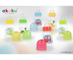 AKUKU 125 ml maitinimo buteliukas su silikoniniu žinduku, А0004, mėlynas