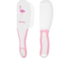 AKUKU plaukų šepetys ir šukos FLAMINGO, A0448