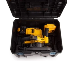 Akumuliatorinis diskinis pjūklas „DeWalt FlexVolt DCS520T2R“, 54 V, su 2 × 6,0 Ah akumuliatoriais, įkrovikliu ir 1,5 m kreipiančiąja liniuote