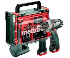 Akumuliatorinis suktuvas-gręžtuvas Metabo PowerMaxx BS Basic; 12 V; 2x2 Ah akum.; + priedai (600080710)