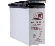 AKUMULIATORIUS 12V/55AH-MWLFT Priekinis kontaktas MW POWER