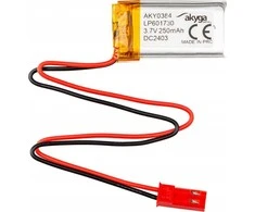 Akumuliatorius Li-Po LP601730 Akyga AKY0384 3.7V / 250mAh PCM złącze JST 2-Pin 150mm