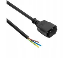 Akyga maitinimo kabelis su atviru alavo AK-OT-09C CU 3x1mm IEC C14 1.8m