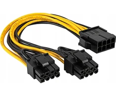 Akyga PCIe 6-pin x2 - PCIe 8-pin, 0.2 m, Juodai-geltona (AK-CA-81)