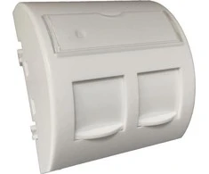 Adapteris 45x45 2xRJ45 su dulkių sklendėmis (išgaubta suapvalinta) ALANTEC