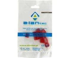 USB lizdo užrakinimas nuo neleistino prijungimo, raudonas kištukas (10 jungčių pakuotėje + raktas) ALANTEC