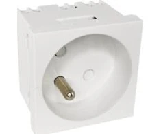 Modulinis elektros lizdas 2P+Z, 45x45, standartinis - pritaikytas kelių modulinių lizdų konstrukcijai. ALANTEC