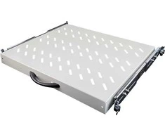 19" 1U ištraukiama lentyna, 570 mm gylio, pilka, 4 ALANTEC tvirtinimo taškai