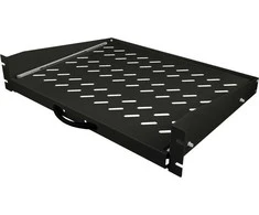 19" 2U ištraukiama lentyna, 350 mm gylio, juoda, 4 ALANTEC tvirtinimo taškai