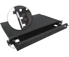 a-lan Alantec 24xSC duplex / 24xLC quad 19" 1U telescopic fibre optic patch panel with mounting accessories (grommets, cable ties) (FOP-1U-24SCD-C-P)