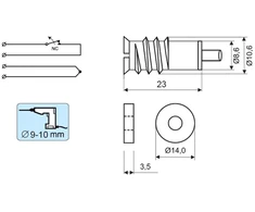 Alarmtech MC 250-M14 Magnetinis nendrinis jungiklis