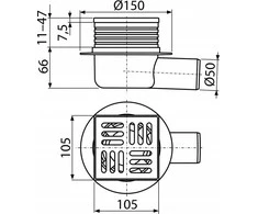 Alcadrain GRAT.105×105/50