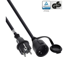„Alcasa InLine® Ilgintuvas su įžeminimu, Outdoor IP44, apsauga nuo prisilietimo, 10m“