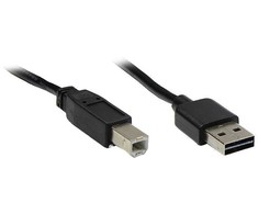Kabelis USB Alcasa USB-A - USB-B 3 m Juodas (2510-EU03)