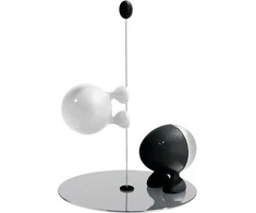 Alessi Rinkinys nerūdijančio plieno ir dervos druskos ir pipirų purtyklė, kotas (ASG02 BW)