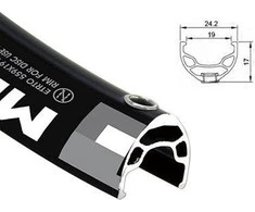 Alexrims Mtb rim MD19 27.5 "x32otw. Tubulai paruošti H.atskleistas juoda (ALX- MD19275)