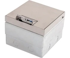 Alfako Grindų dėžutė iš šlifuoto nerūdijančio plieno max 2x4 mod 95x140x140mm PP2M-B