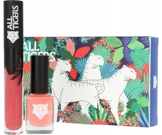 „Set All Tigers“: natūralūs ir veganiški skysti lūpų dažai „683 Make Your Mark“, 8 ml + natūralūs ir veganiški veganiški nagų lakai „196 Take Your Chance“, 11 ml