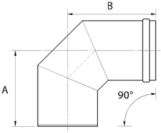 Almeva PL Alkūnė 90° DN/80 plieninė juoda lakuota (IPLSB98)