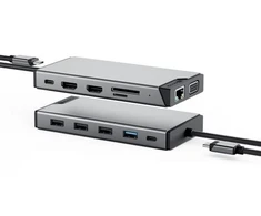 Šakotuvas Alogic 12 viename USB-C PD DV3 trijų ekranų prijungimo stotelė