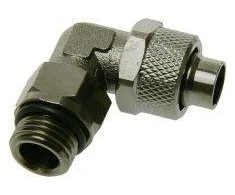 Kein Hersteller Connection 90 degrees G1/4 inch to 13/10mm – nickel juodas