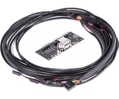 „Alphacool“ priekinis įvesties/išvesties skydelis su USB 2.0, su kabeliu prie serverio korpuso