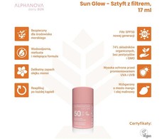 Alphanova Dieninis apsauginis kremas nuo saulės, švytėjimo, SPF50 pieštukas, 17 ml