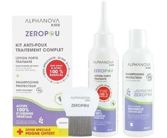Alphanova „Zeropou“ 3 viename rinkinys nuo utėlių su šukomis, kondicionieriumi ir šampūnu