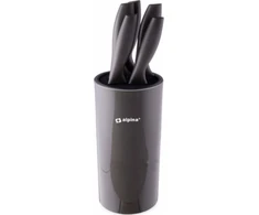 Alpina Alpina 5 virtuvinių peilių rinkinys su stovu 10,5x22cm Juodas
