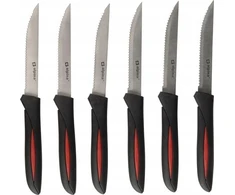 Alpina - INOX nerūdijančio plieno kepsnių peilių rinkinys 23 cm 6 vnt. (juodas)