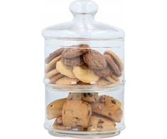 Alpina - Glass container / jar for sweets, 2 levels, 16x28 cm