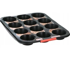 Alpina – nelipni keksų / keksiukų forma 12 vienetų (juoda)