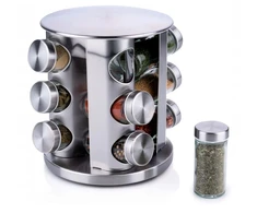 Alpina - Rotating spice rack organizer for 12 jars