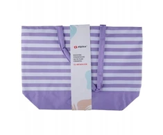 Alpina - Striped Beach Bag 49.3x16x34 cm (Violetinė / Baltas)