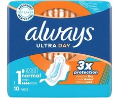 Always Podpaski Ultra Day 3x Protection 10 vnt.