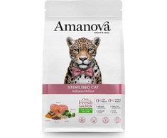 AMANOVA Adult Cat Sterilized lašiša Deluxe - sausas kačių maistas - 1,5kg